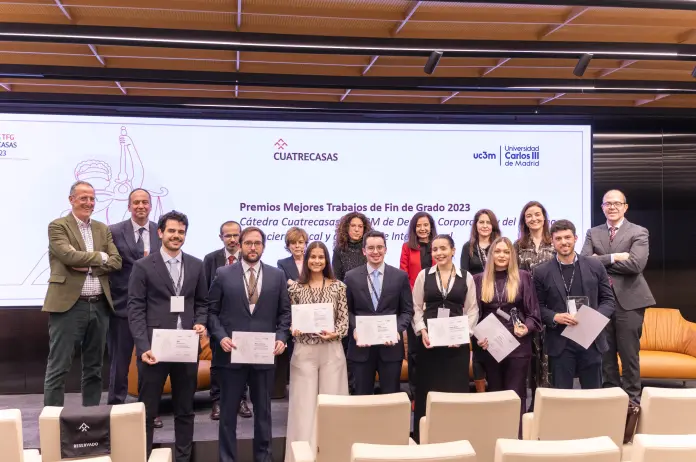 La Cátedra Cuatrecasas-UC3M hace entrega de los Premios 2023 al Mejor TFG de estudiantes de Derecho