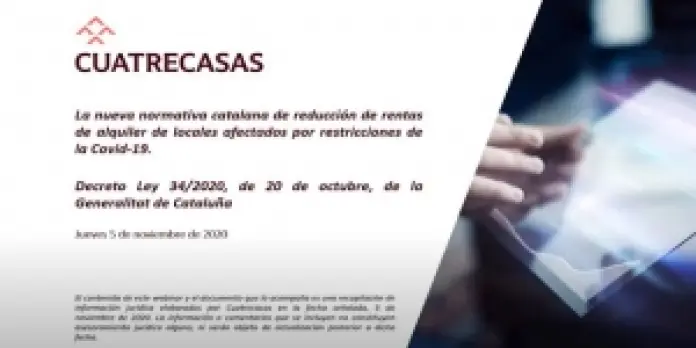 Webinar | Nueva normativa catalana reducción de rentas de alquiler locales afectados por la COVID-19