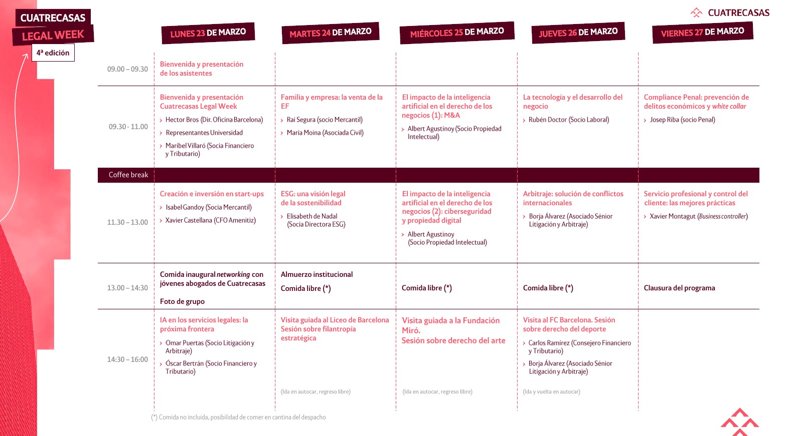 Calendario Cuatrecasas Legal Week 2026